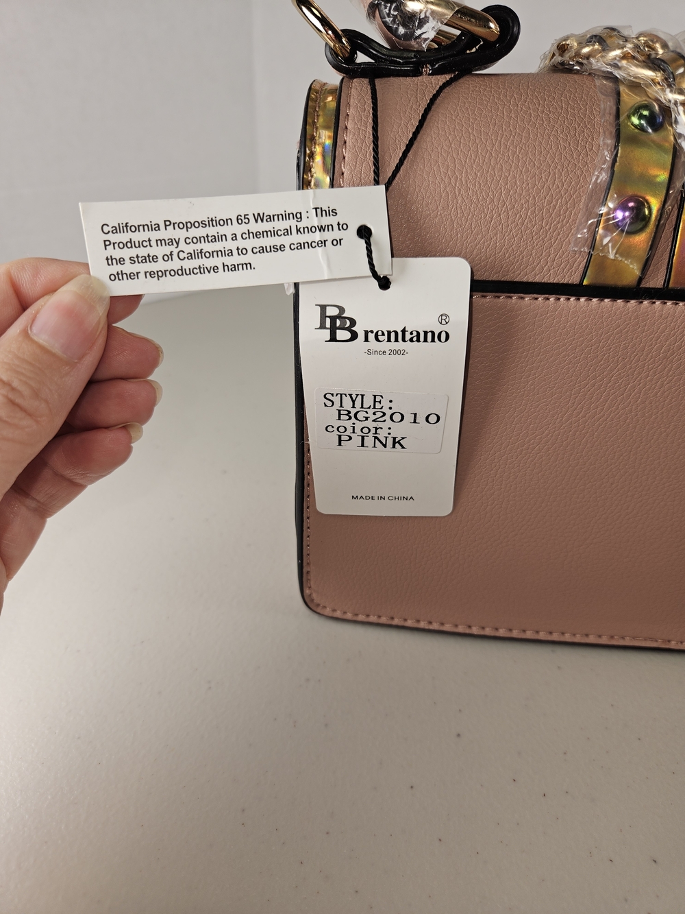 NWT Bretano Chic Blush Top-Handle Crossbody Bag with Statement Hardware - Picture 6 of 12